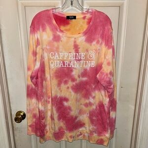 MODERN CANVAS Women’s Long Sleeve Tie Dye Caffeine & Quarantine Top. Sz XXL.